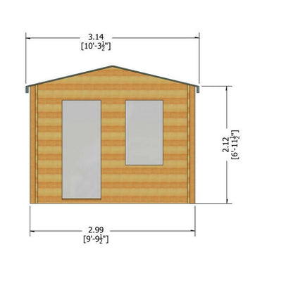 Shire Shire Bucknells 10' x 10' Apex Log Cabin - Classic 28mm Cladding Tongue & Groove