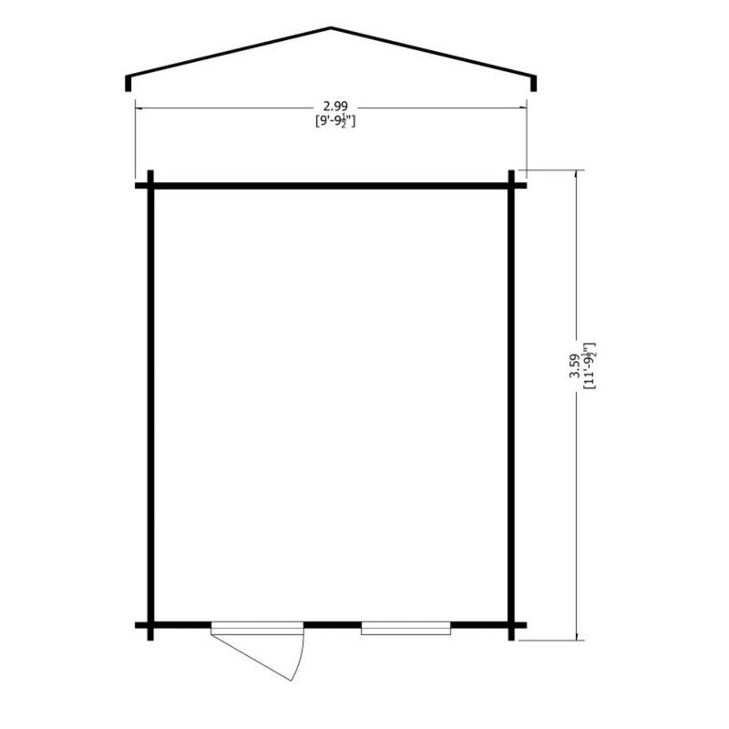 Shire Shire Bucknells 12' x 10' Apex Log Cabin - Classic 28mm Cladding Tongue & Groove