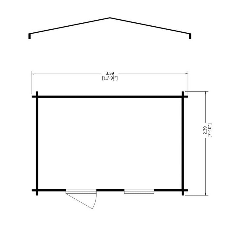 Shire Shire Bucknells 8' x 12' Apex Log Cabin - Classic 28mm Cladding Tongue & Groove