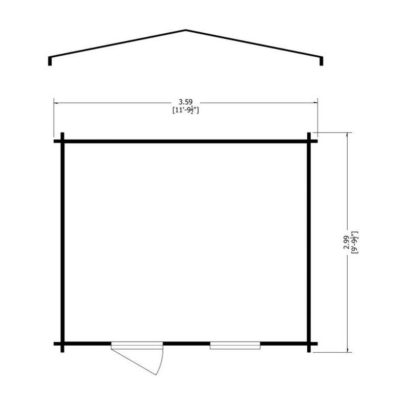 Shire Shire Bucknells 10' x 12' Apex Log Cabin - Classic 28mm Cladding Tongue & Groove