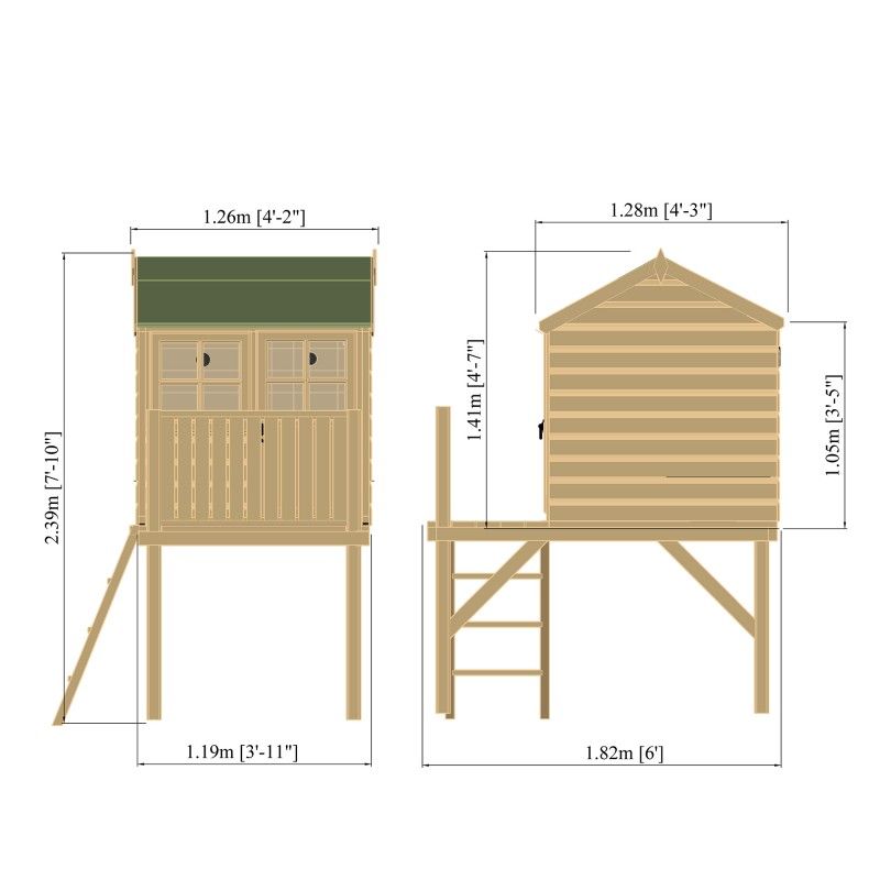 Shire Shire Bunny 3' 11" x 5' 11" Apex Children's Playhouse - Premium Dip Treated Shiplap