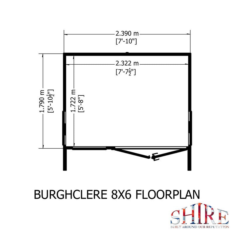 Shire Burghclere 7' 7" x 8' 2" Pent Summerhouse - Premium Dip Treated Shiplap