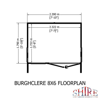 Shire Burghclere 7' 7" x 8' 2" Pent Summerhouse - Premium Dip Treated Shiplap