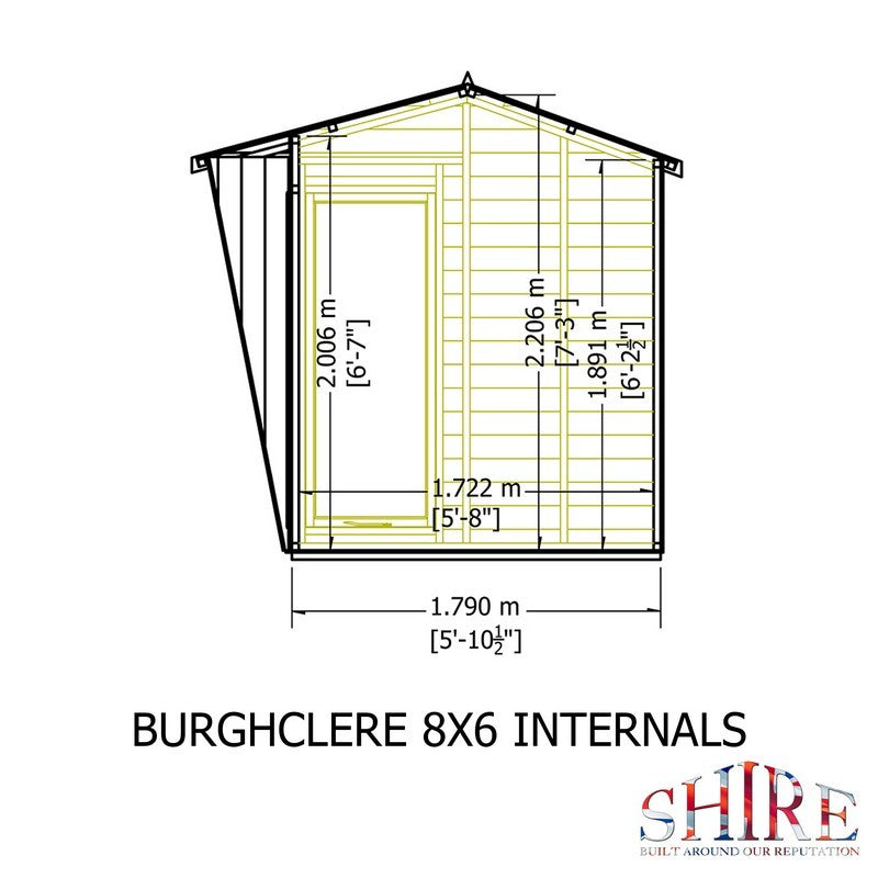 Shire Burghclere 7' 7" x 8' 2" Pent Summerhouse - Premium Dip Treated Shiplap