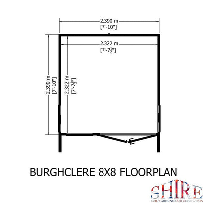 Shire Burghclere 7' 10" x 7' 10" Pent Summerhouse - Premium Dip Treated Shiplap