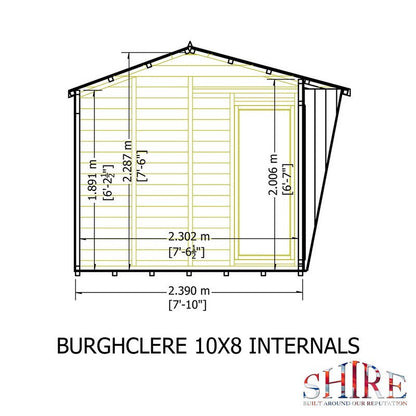 Shire Burghclere 7' 10" x 10' Pent Summerhouse - Premium Dip Treated Shiplap