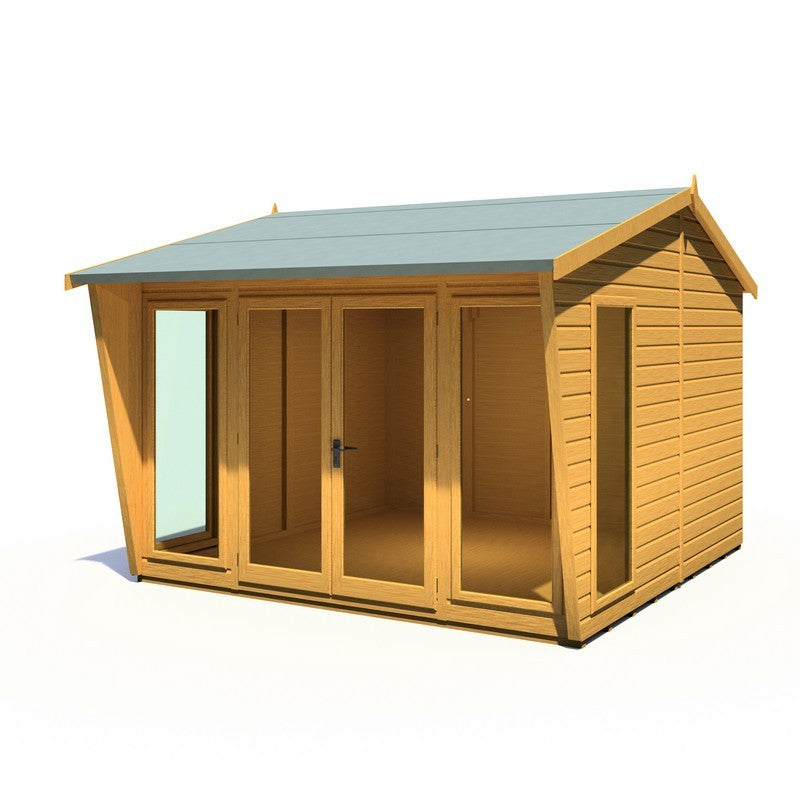 Shire Burghclere 9' 9" x 10' Pent Summerhouse - Premium Dip Treated Shiplap