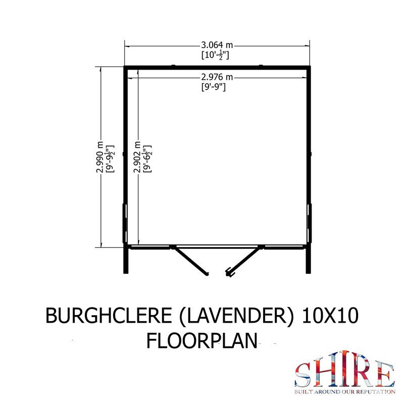 Shire Burghclere 9' 9" x 10' Pent Summerhouse - Premium Dip Treated Shiplap