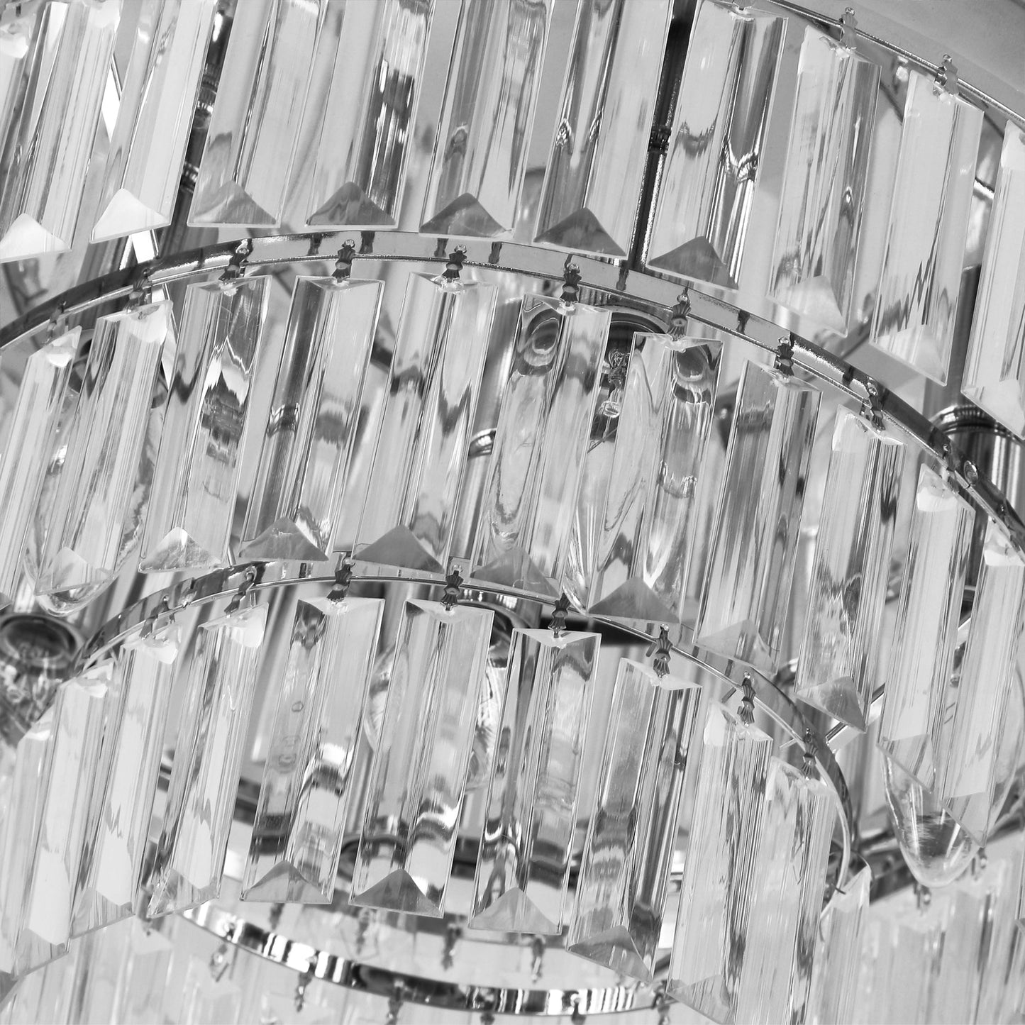 Round Crystal Ceiling Lamp 7 Lights Chandelier Mounted Fixture For Living Room Dining Room Hallway Modern