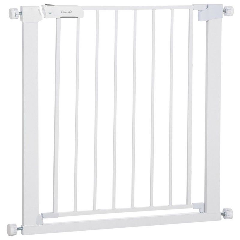 PawHut Pawhut Adjustable Pet Safety Gate Dog Barrier Home Fence Room Divider Stair Guard Mounting White (76 H X 75-82W cm)