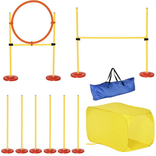 PawHut Pawhut Portable Pet Agility Training Obstacle Set For Dogs W/ Adjustable High Jumping Pole