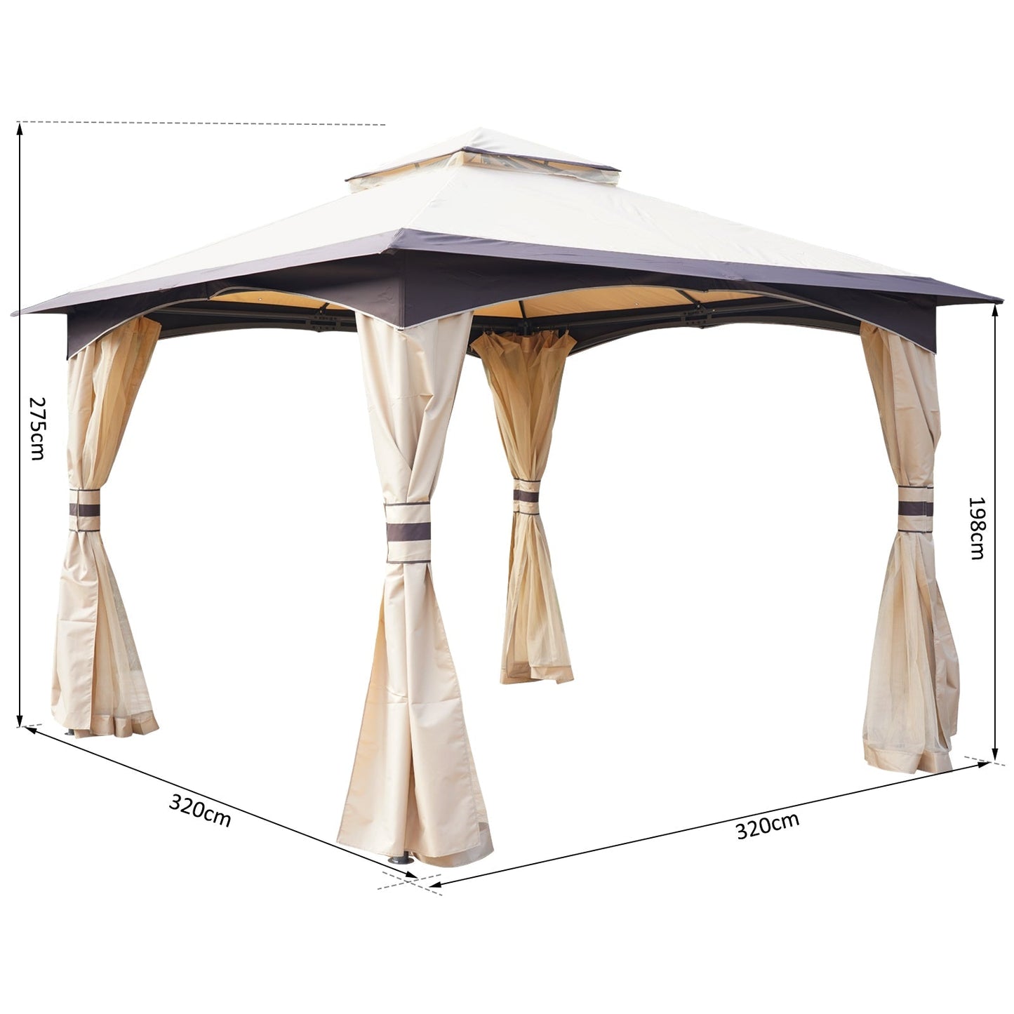 Outsunny 3.2 X 3.2M Garden Gazebo