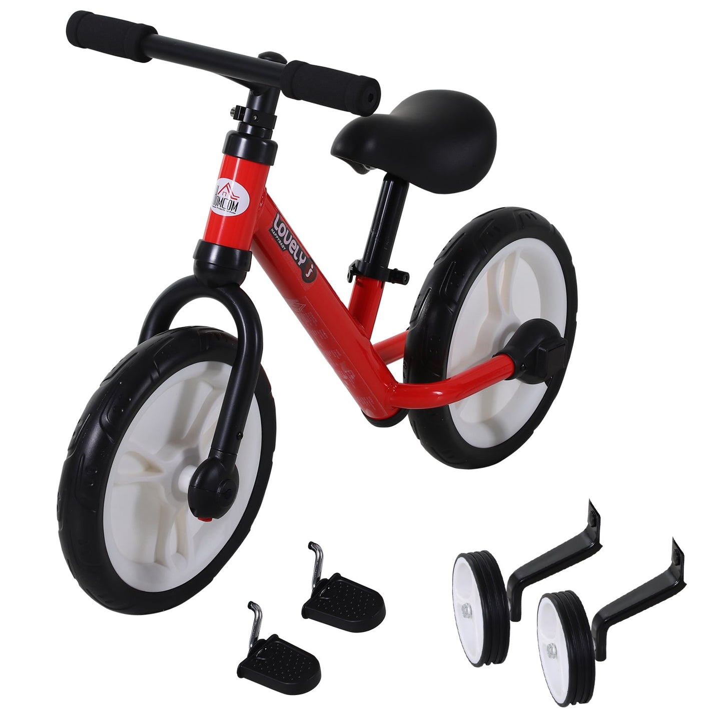 PP Toddlers Removable Stabiliser Balance Bike Red