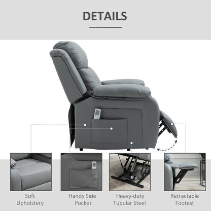 Homcom Electric Power Lift Recliner Chair Vibration Massage Reclining Chair with Remote Control and Side Pocket