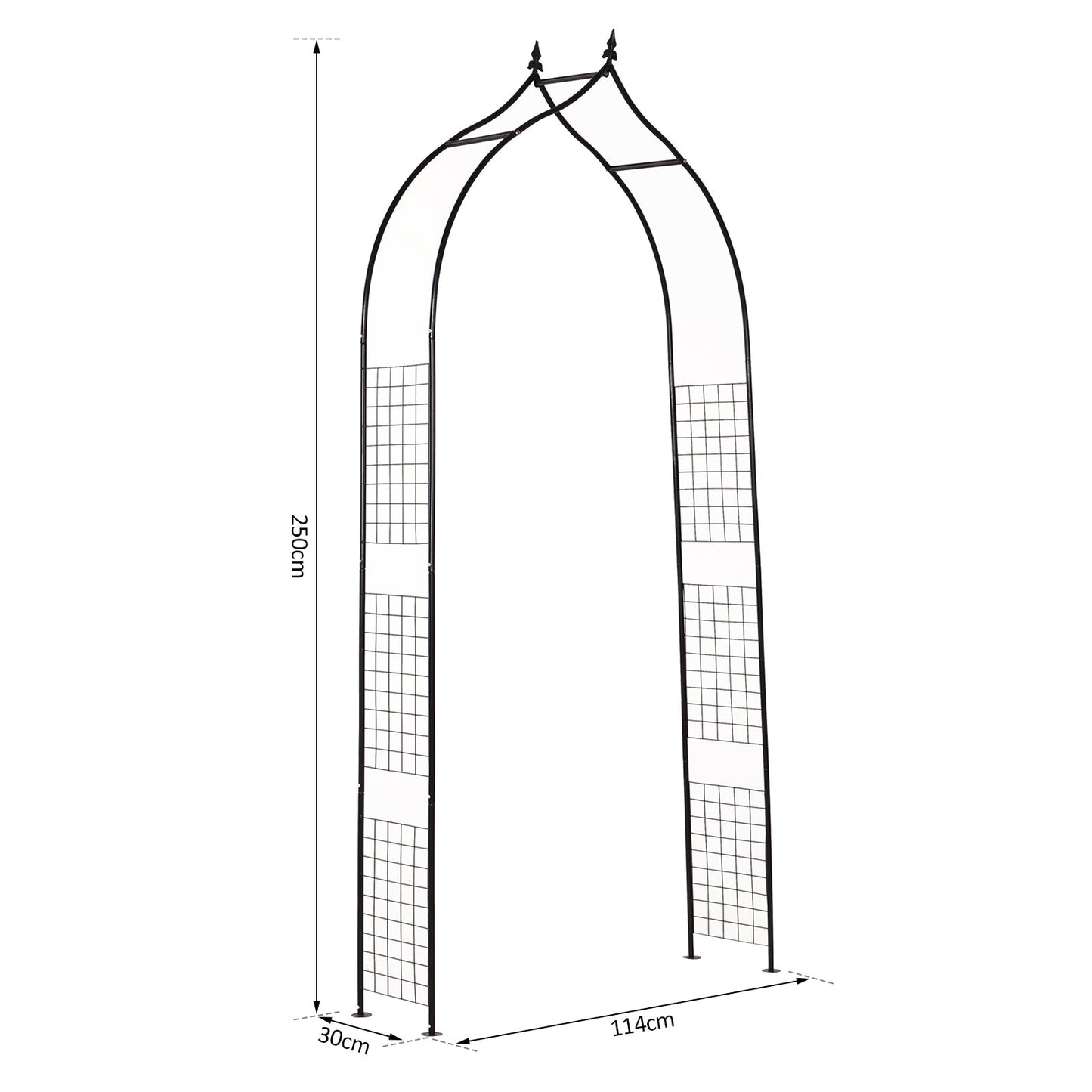 Steel Frame Backyard Metal Pergola for Plants & Trellis Garden Arch Black