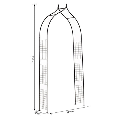 Steel Frame Backyard Metal Pergola for Plants & Trellis Garden Arch Black