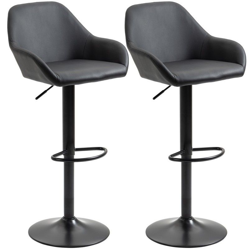 Homcom Homcom Adjustable Bar Stools Set Of 2