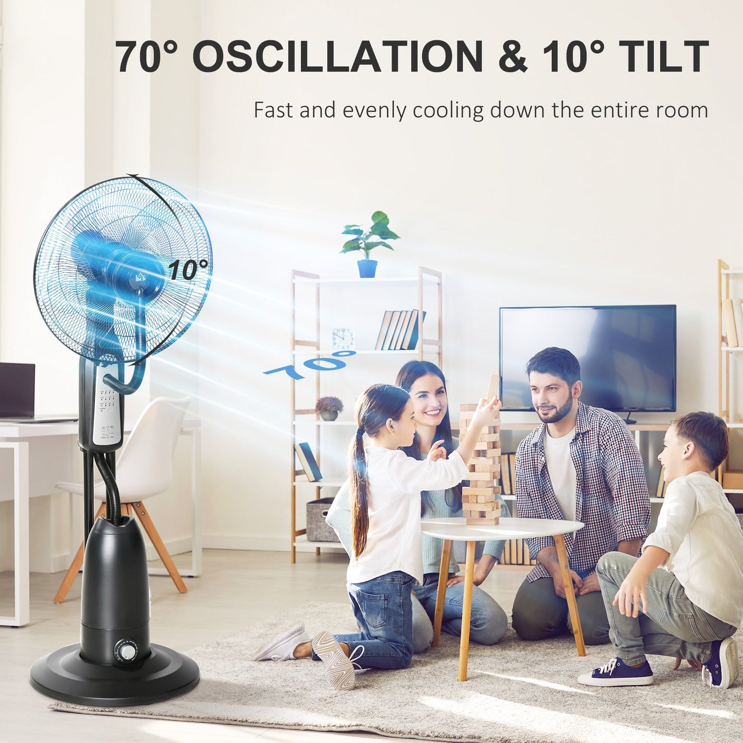 Homcom 2.8 Litre Water Mist Fan With Remote