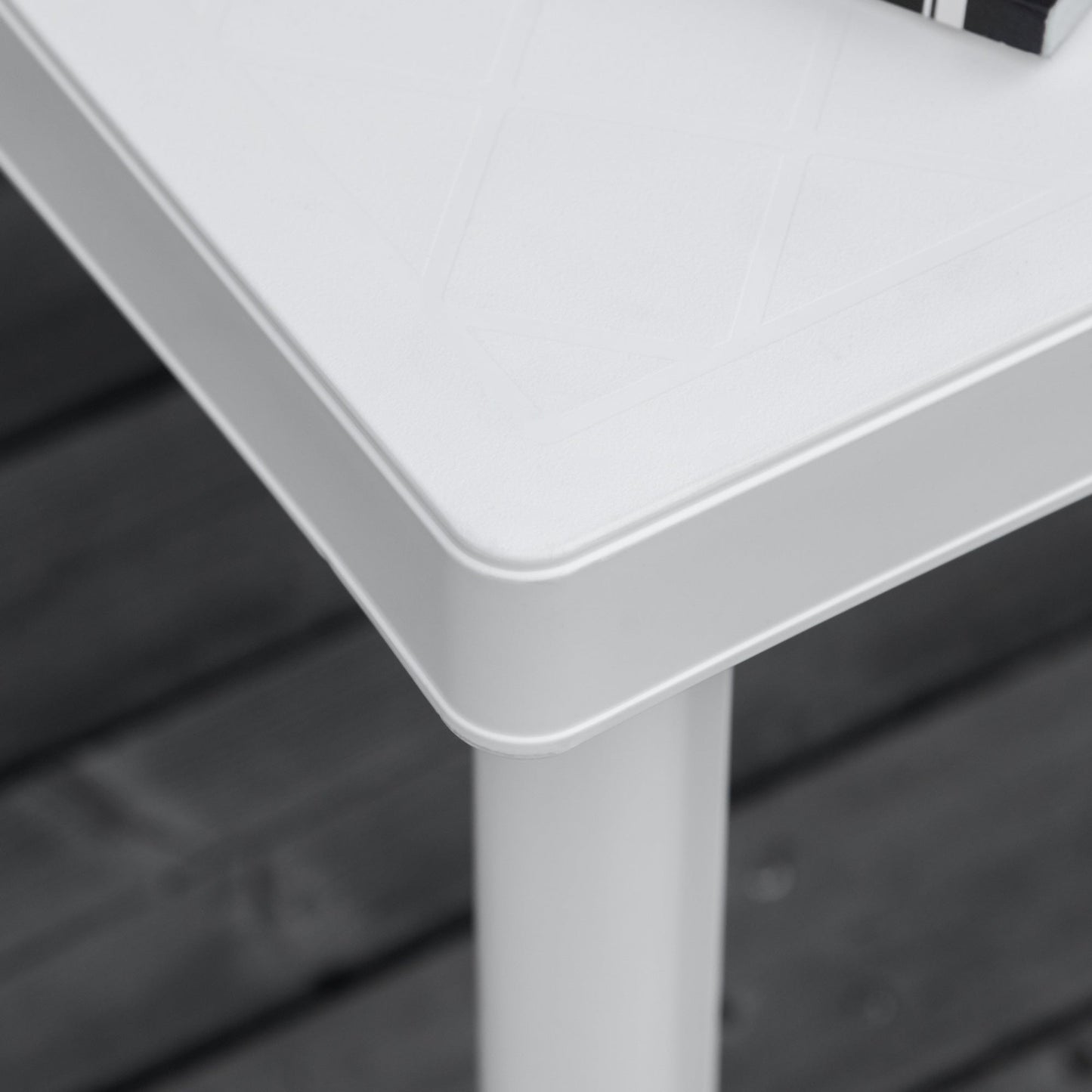 Small Square Plastic Outdoor Table - White