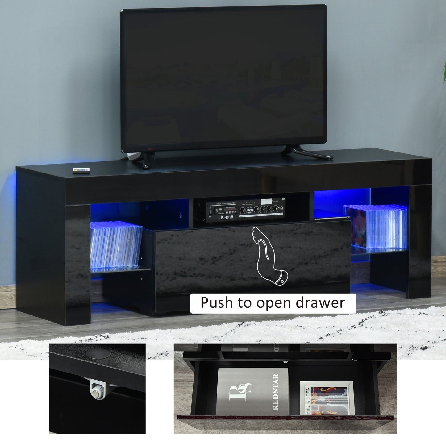 Homcom High Gloss Futuristic TV Stand