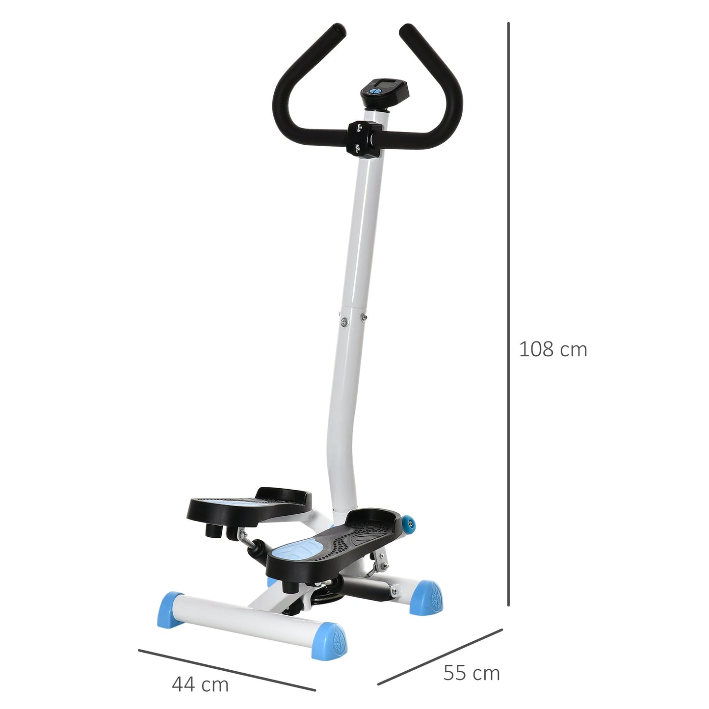 Homcom Adjustable Stepper Aerobic Ab Exercise Fitness Workout Machine with LCD Screen & Handlebars