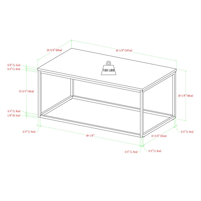 Norfolk Furniture Contemporary Coffee Table Black & White