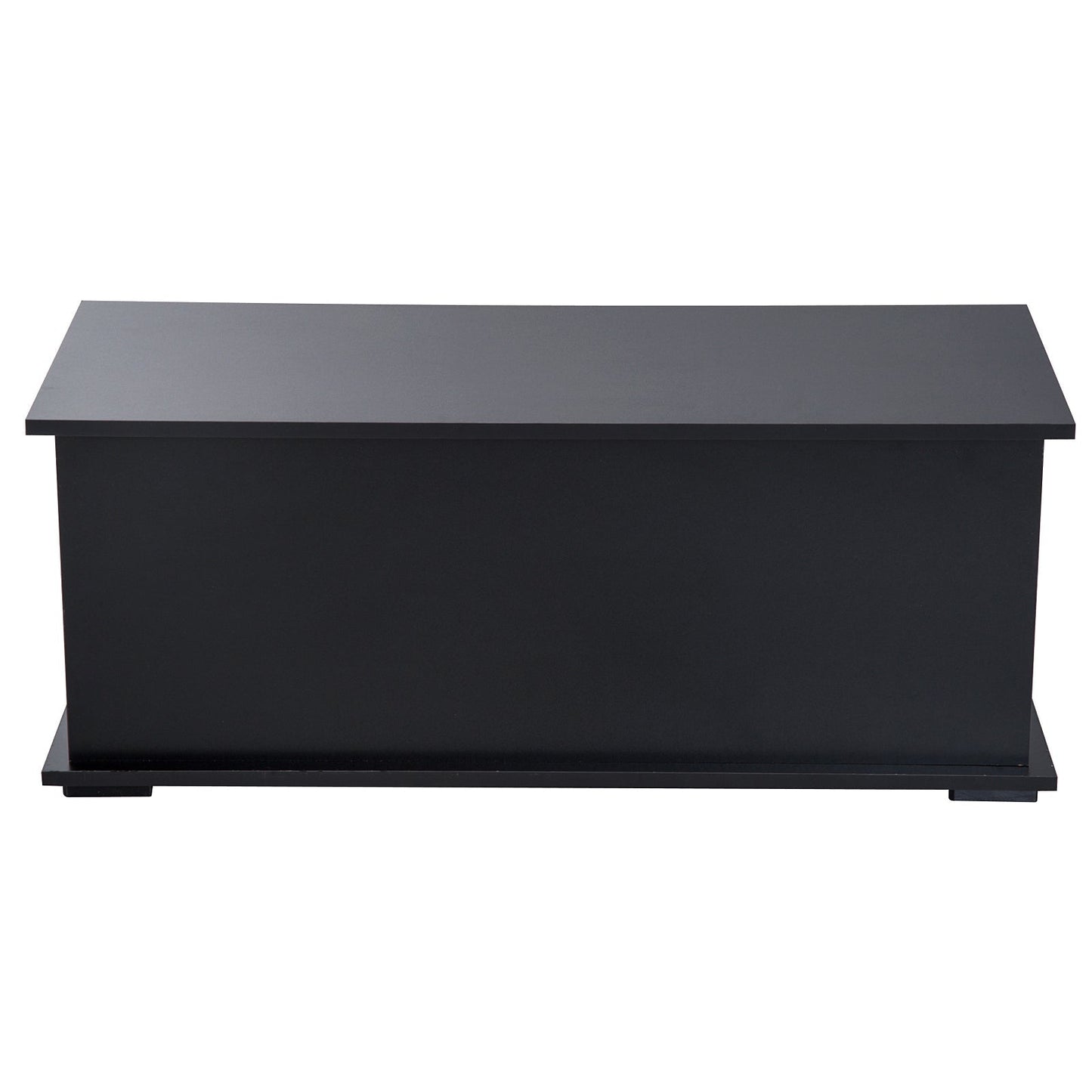 Wooden Storage Box Clothes Toy Chest Bench Seat Ottoman Bedding Blanket Trunk Container With Lid Black