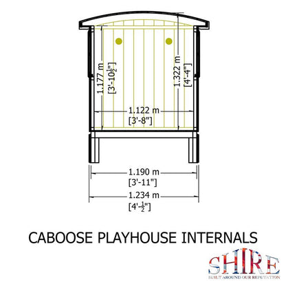 Shire Caboose 7' 6" x 4' 9" Curved Children's Playhouse - Classic Dip Treated Shiplap