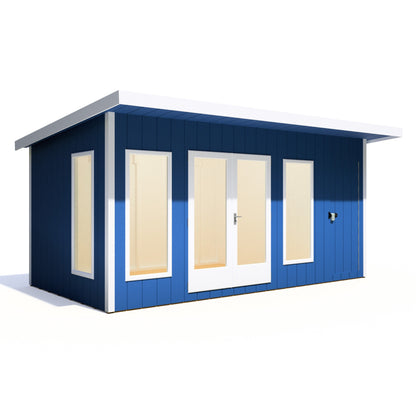 Shire Cali 8' 5" x 15' 6" Pent Garden Office with Storage - Premium Wax Board