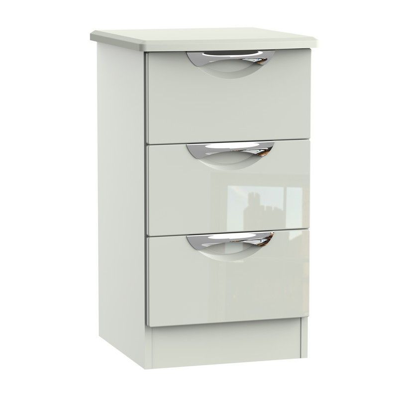 Swift Weybourne Slim Bedside Table Off-white 3 Drawers