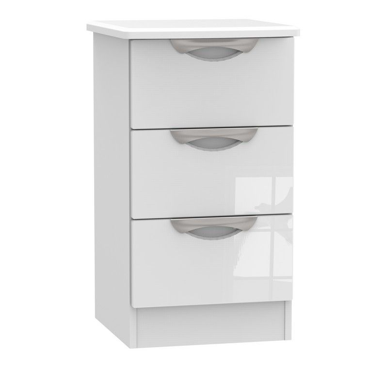 Swift Weybourne Slim Bedside Table White 3 Drawers