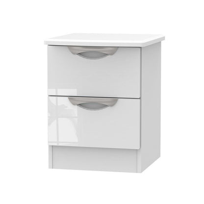 Swift Weybourne Slim Bedside Table White 2 Drawers