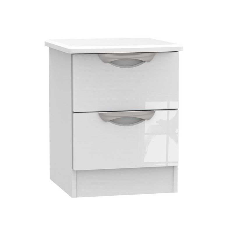 Swift Weybourne Slim Bedside Table White 2 Drawers