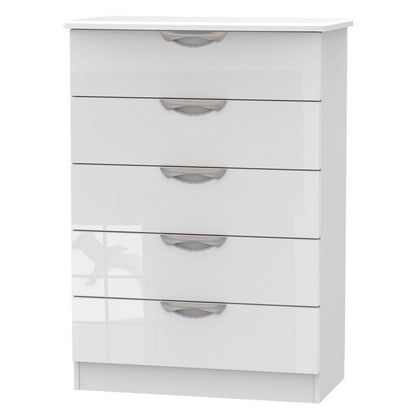 Swift Weybourne Tall Chest of Drawers White 5 Drawers