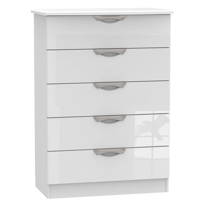 Swift Weybourne Tall Chest of Drawers White 5 Drawers