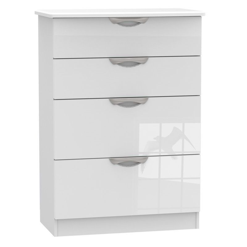 Swift Weybourne Tall Chest of Drawers White 4 Drawers