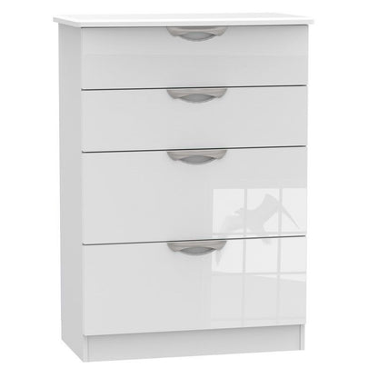 Swift Weybourne Tall Chest of Drawers White 4 Drawers