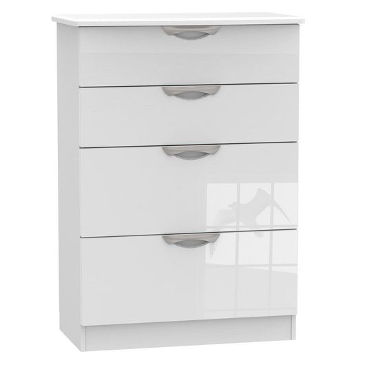 Swift Weybourne Tall Chest of Drawers White 4 Drawers