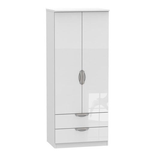 Swift Weybourne Tall Wardrobe White 2 Doors 2 Drawers