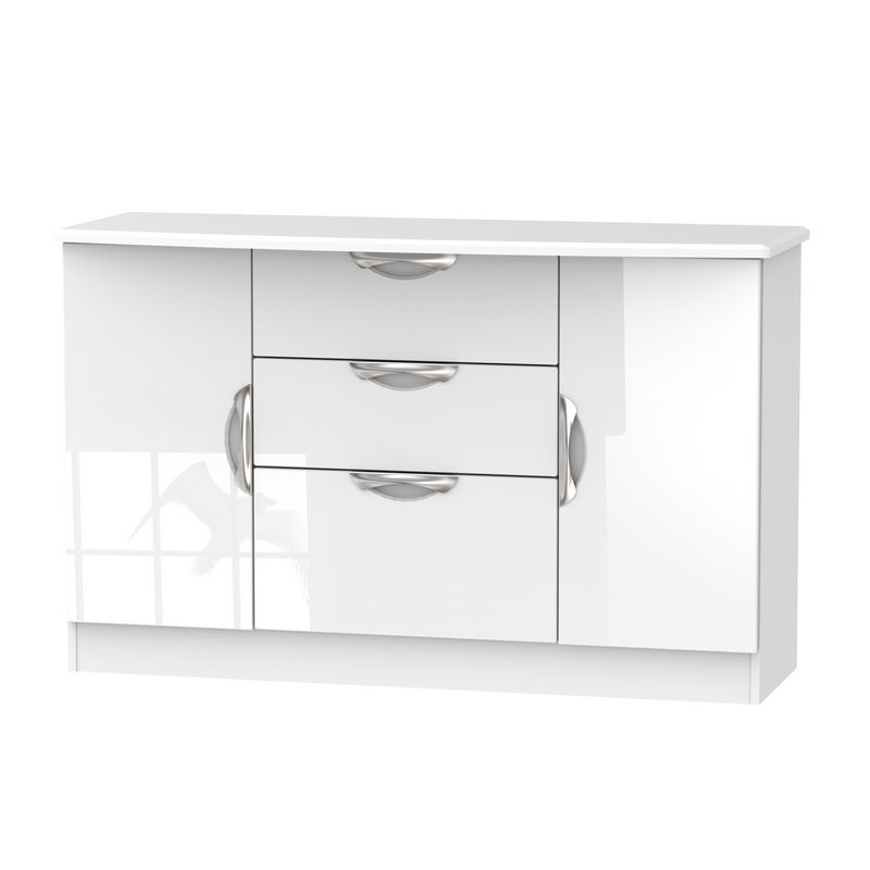 Swift Weybourne Large Sideboard White 2 Doors 3 Drawers