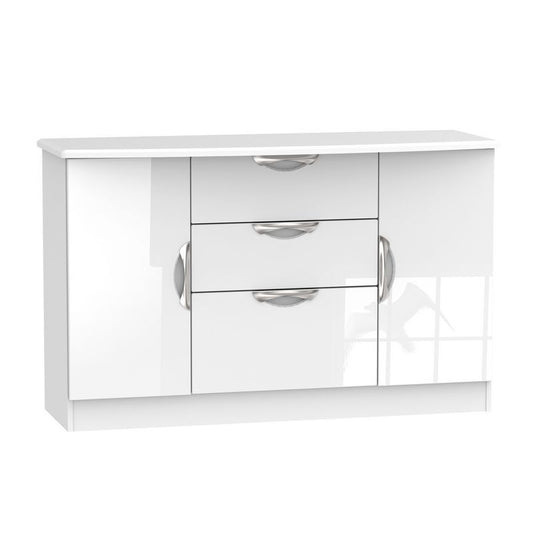 Swift Weybourne Large Sideboard White 2 Doors 3 Drawers