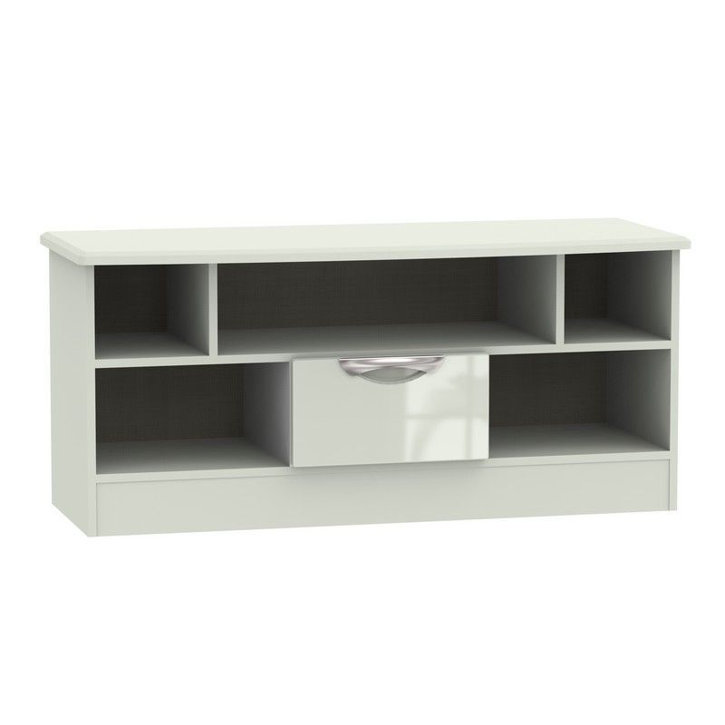 Swift Weybourne TV Unit Off-white 5 Shelves 1 Drawer