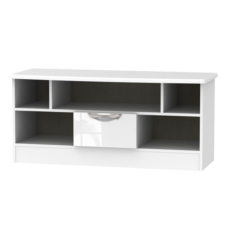 Swift Weybourne TV Unit White 5 Shelves 1 Drawer