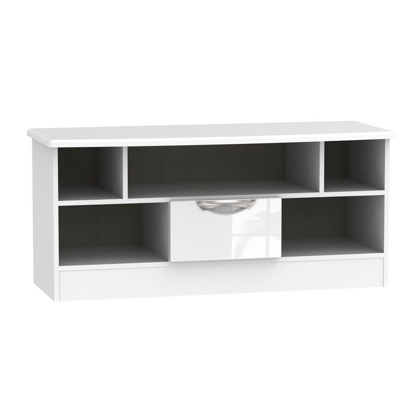 Swift Weybourne TV Unit White 5 Shelves 1 Drawer