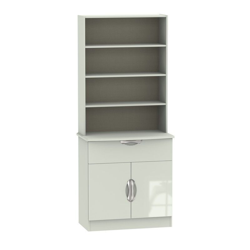 Swift Weybourne Tall Shelving Unit Off-white 2 Doors 4 Shelves 1 Drawer