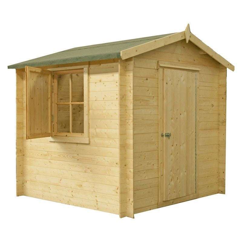 Shire Shire Camelot 9' 3" x 8' 11" Apex Log Cabin - Premium 19mm Cladding Log Clad