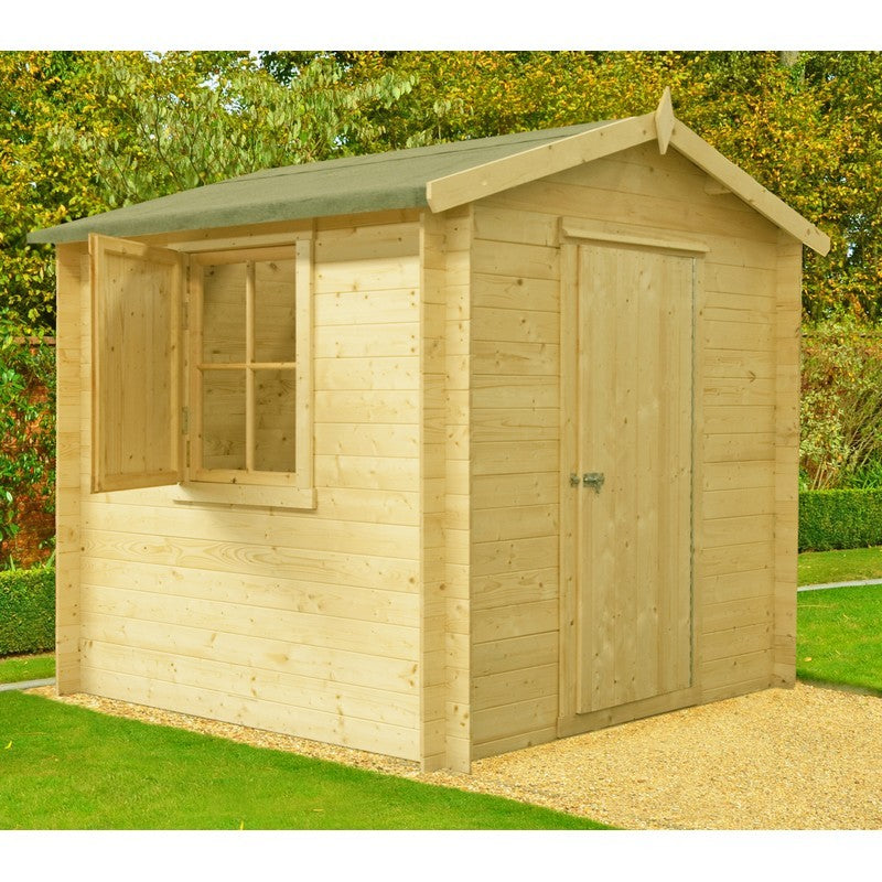 Shire Shire Camelot 10' x 10' Apex Log Cabin - Budget Cladding Tongue & Groove