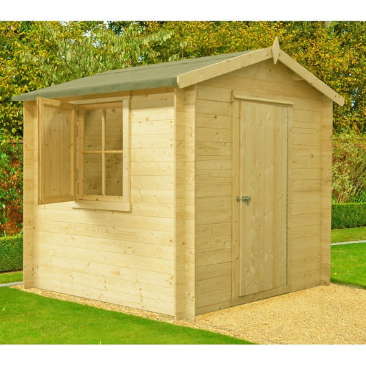 Shire Shire Camelot 10' x 10' Apex Log Cabin - Budget Cladding Tongue & Groove