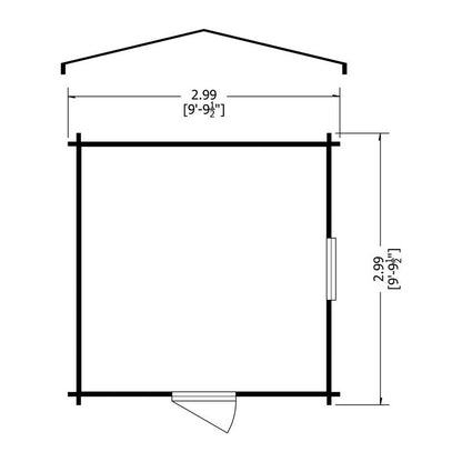 Shire Shire Camelot 10' x 10' Apex Log Cabin - Budget Cladding Tongue & Groove