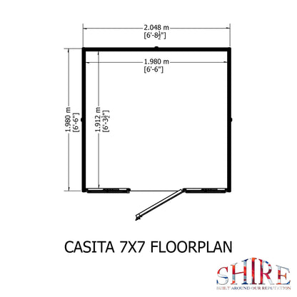 Shire Casita 7' 1" x 7' 8" Apex Shed - Premium Dip Treated Shiplap